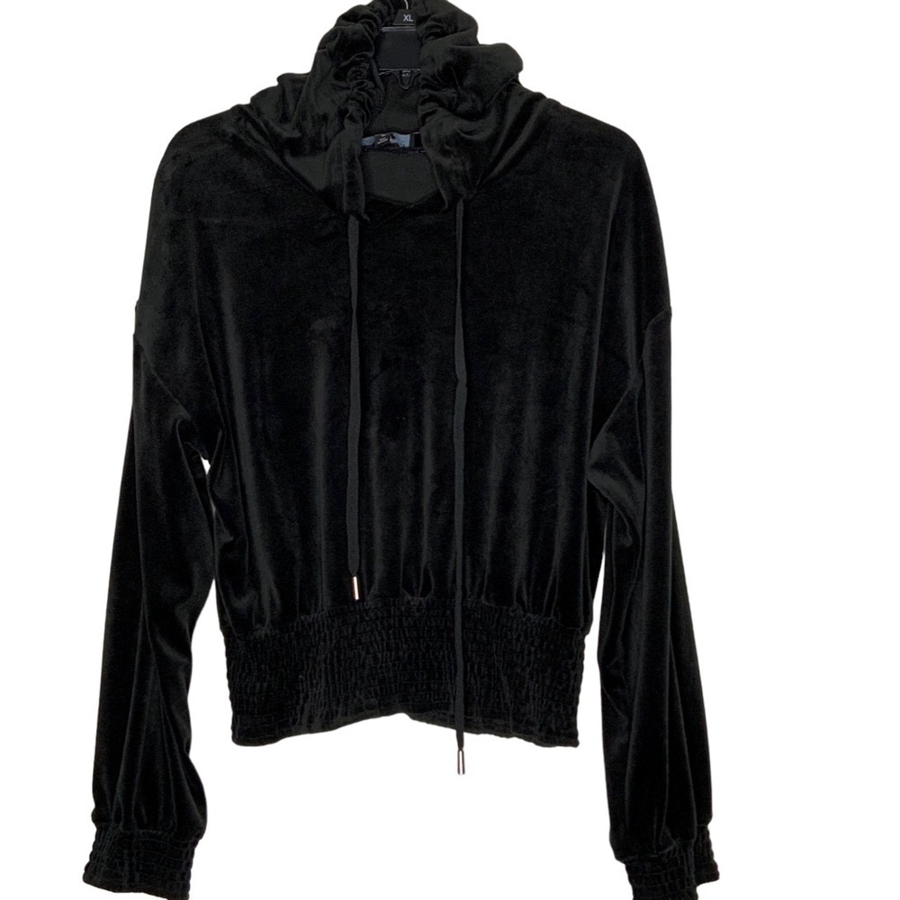 Laundry by Shelli Segal black pullover hooded sweatshirt. Size M